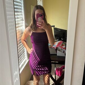 Lulu's Shimmering Purple Mini Dress